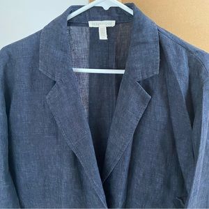 Eileen fisher organic linen blazer grey oversized S petite